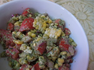 pesto corn tomato salad 9.16