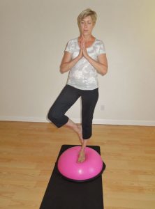 working out with a BOSU