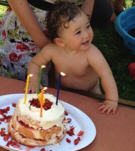 baby j with cake b day 6.16